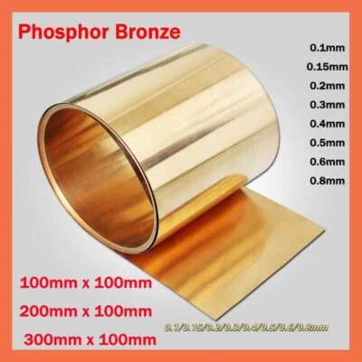 0.1/0.15/0.2/0.3/0.4/0.5/0.6/0.8mm ThickPhosphor Bronze Sheet Roll Metal Plate - image 1 of 4