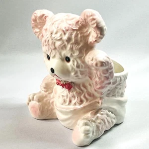 Oso de peluche rosa vintage maceta Relpo Samson importación guardería Japón 1964 - Imagen 1 de 11