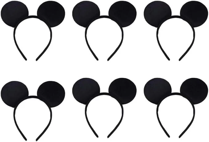 SERENA'S ® 6PCS Mickey Minnie Mouse Ears Cartoon Headband Polka Dot Bow