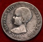 1889 Spain 50 Centimos Silver Foreign Coin