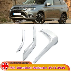 Left Side Front Bumper Molding Trim For Mitsubishi Outlander 2015-19 Chrome Set - Picture 1 of 16