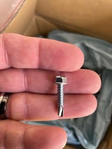 #8-18 x 5/8" Sechskantscheibenkopf selbstbohrende Zinkschrauben #2 Punkt 10.000/Master Cs. - Bild 1 von 3