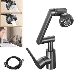 Bathroom Basin Faucet 1080° Swivel Tap Mechanical Arm Rotating Faucet - Picture 1 of 11