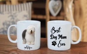 Old English Sheepdog Dog mug,  gift cup personalised Birthday cup - Picture 1 of 1
