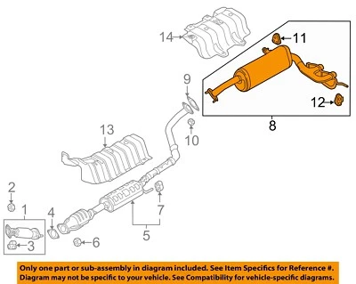 Componentes de escape Veloster HYUNDAI OEM 12-17 - Silenciador trasero 287102V300 Foto 1 de 2