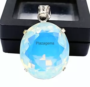 CIONDOLO 925 STERLING 84 CT OPALE BICOLORE TAGLIO OVALE CON CATENA ARGENTO OMAGGIO 4JKI - Foto 1 di 8