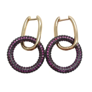 20mm circle drop rectangle Hoop Earrings for Women Geometric Earring - Picture 1 of 14