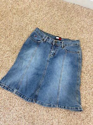 Tommy Hilfiger Falda Denim Estilo Panel Linda Falda Jean Talla 3 Vintage Hasta la Rodilla Foto 1 de 4