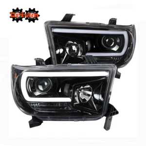 For 07-13 Toyota Tundra 08-17 Sequoia Smoked Lens Projector Headlights LED DRL - Picture 1 of 5