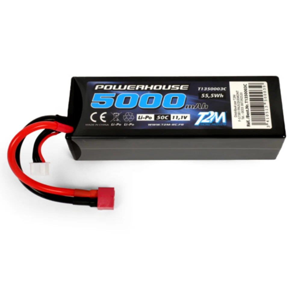 T2M Lipo Akku 3S 11,1V 50C 5000 mAh Din T-Plug Stecker Powerhouse T1350003C - Bild 1 von 1