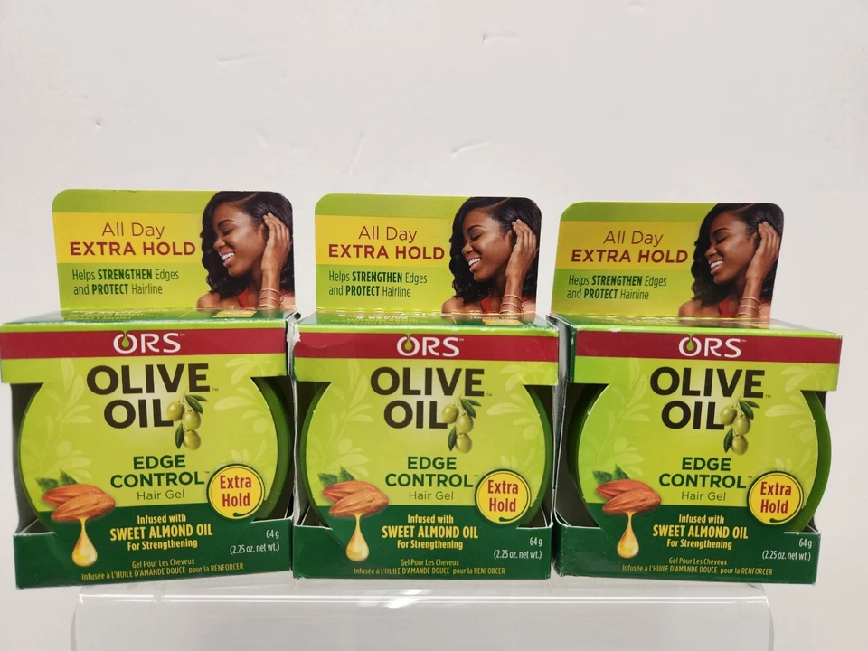 3-ORS Olive Oil Edge Control Hair Gel Extra Hold Infused+Sweet Almond Oil 2.25oz - Image 1 of 1