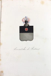 1855 ARALDICA STEMMA FAMIGLIA PANCIATICHI PISTOIA Decorato a mano - Picture 1 of 1