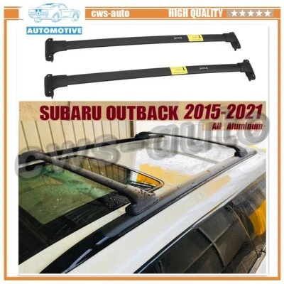 2PCS Aluminum Cross Bar Fits for Subaru Outback 2015-2021 Cagro Roof Rack Black - Image 1 of 4