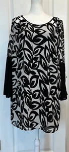UMGEE Mini Dress Tunic Top Med Sheer Bell Sleeve Keyhole Back Lined Boho Chic - Picture 1 of 17
