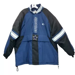 NFL PRO Dallas Cowboys Hombres Chaqueta de Inicio XL/TG Forrada Pullover Azul Marino Bolsillo en el Pecho - Imagen 1 de 10