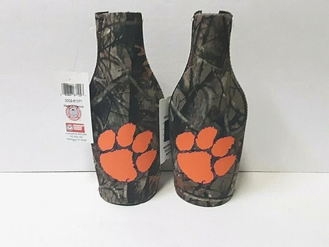 Clemson Tigers NCAA  Camouflage  Zip - Up  Bottle Koozie ( set of two ) Cover