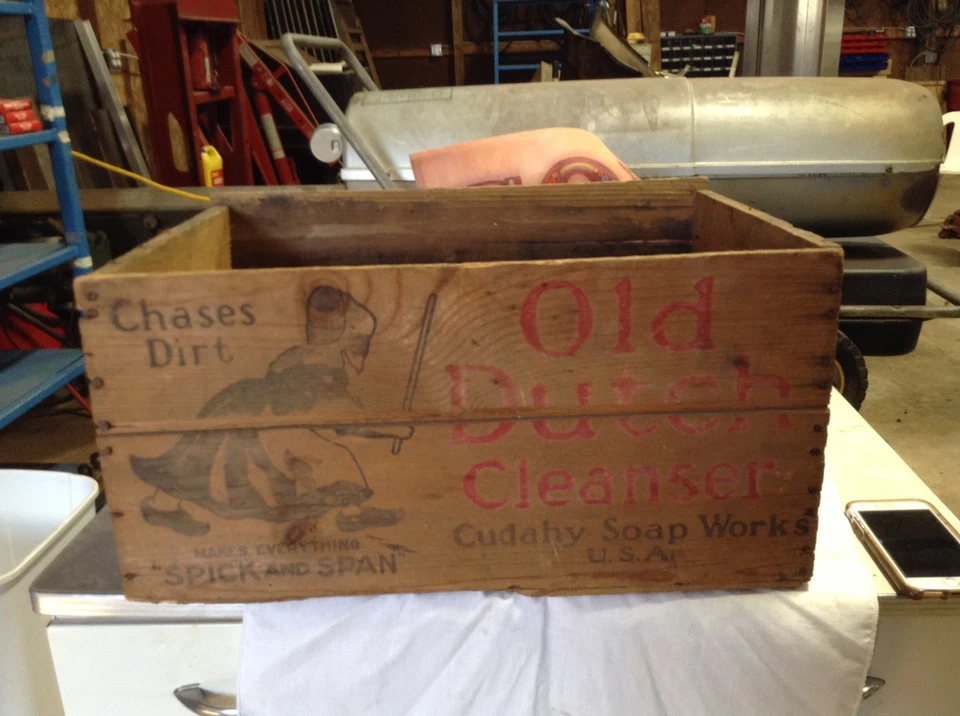 Dutch Cleanser Advertising Wood Shipping Crate Box-Everything Spick & Span~PR429 - Image 1 of 1
