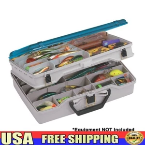 Two Tier Tackle Box Storage Fishing Organizer Clear Lid Durable Carry Handle New - Picture 1 of 7