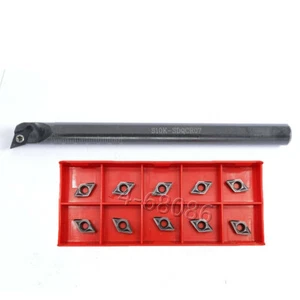 S10K-SDQCR07 10mm Herramienta de giro de torno Soporte de barra de perforación + Inserto de carburo DCMT070204 - Imagen 1 de 2