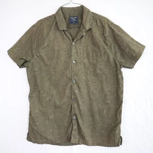 Abercrombie & Fitch Shirt Mens Large Tropical Palm Casual Pocket Button Up - Picture 1 of 6
