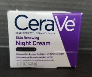 NEW! CeraVe Skin Renewing Night Cream Peptide Complex 1.7 oz (48g) Expire 7/2027 - Picture 1 of 7