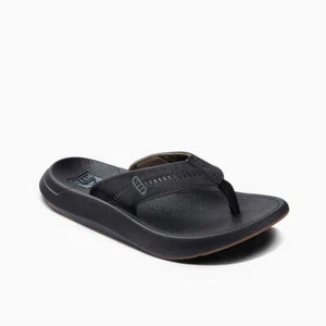 REEF Men's Swellsole Cruiser Flip Flop Regular Sandal - Black/Grey, Size Options - Picture 1 of 12