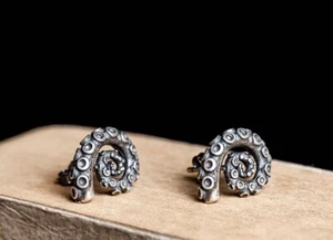 I13 Ohrring Octopus Tentakel Saugnapf Sterling Silber 925 - Bild 1 von 7