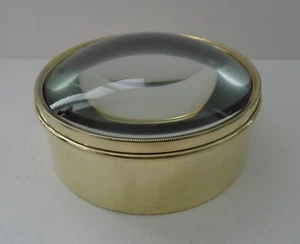 Übergroße englische antike Messing Schreibtisch Lupe / Briefbeschwerer um 1910 - Bild 1 von 7