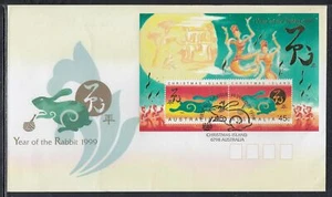 Isla de Navidad Scott 417b FDC - 1999 Año del Conejo - Imagen 1 de 1