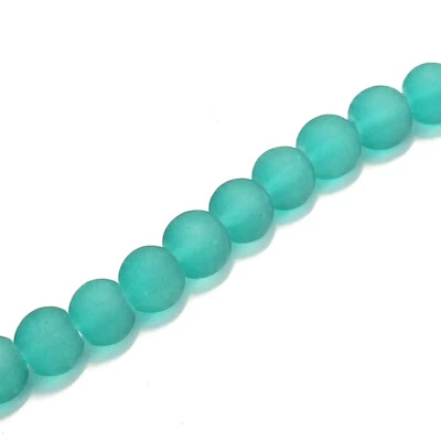 Glasperlen frost rund 4 mm blaugrün ca. 200 Perlen Spacer nenad-design - Bild 1 von 4