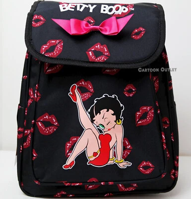 Betty Boop Mochila Cartera 13" Llevar Todo Negro Viaje Bolso Regalo Cumpleaños Nuevo Foto 1 de 4