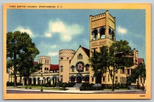 Vintage South Carolina Postcard - First Baptist Church Spartanburg - Picture 1 of 2