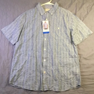 Weatherproof Vintage Washable Linen Shirt Blue Size Large NWT - Image 1 of 4