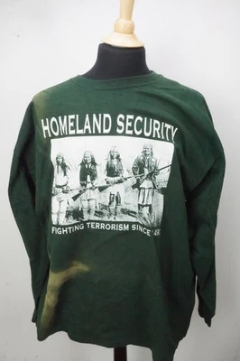Camiseta de Seguridad Nacional Nativo Americano Verde Manga Larga Talla 3XL XXXL Foto 1 de 4