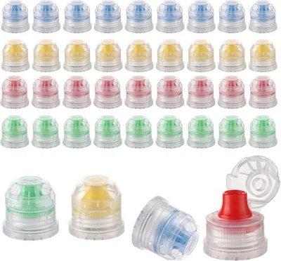 Push Pull Replacement Caps for 28 mm Water Bottle - Red, Yellow, Blue, Green  - Image 1 of 4
