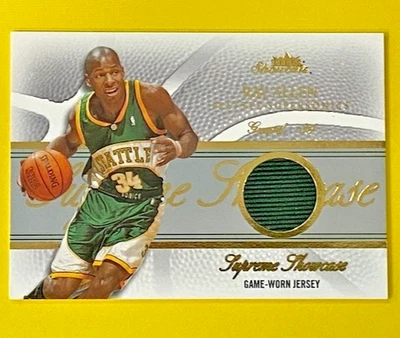 ~ 2004-05 Fleer Supreme Showcase RAY ALLEN Game Used Jersey Sonics SP /47 ~ - Image 1 of 2