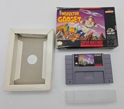 Inspector Gadget (SNES, 1993, Super Nintendo) Game & Box  - Box Damaged - Image 1 of 4