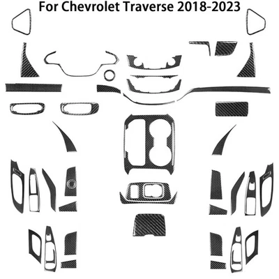 45Pcs Real Carbon Fiber Full Interior Trim Kits For Chevrolet Traverse 2018-2023 - Image 1 of 4