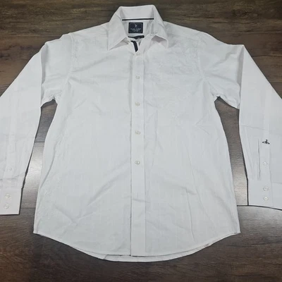 Marc Ecko Shirt Embroidered Mens Small Button Up Cotton Woven - Image 1 of 4