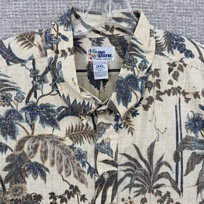 Reyn Spooner Sz 3XL Hawaiian Popover Landscape  Surf Beach Tree Palm Art Floral - Image 1 of 4