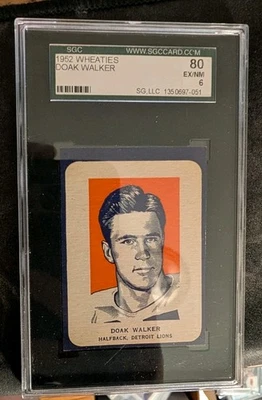 1952 Wheaties Doak Walker Portrait SGC 6 EX-MT HOF 2 Higher - Image 1 of 4