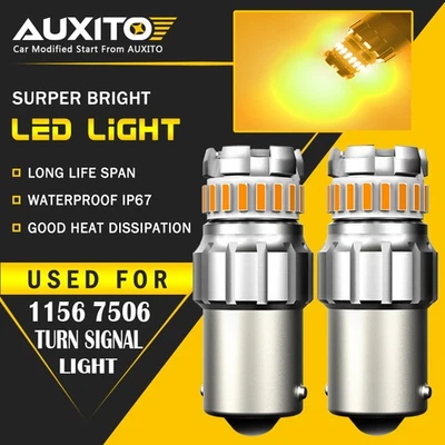 Anti Hyper Flash 1156 7506 Amber Rear LED Turn Signal Light Bulb Super Bright EC - Image 1 of 4