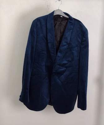 M&S Men's Velvet Jacket Blazer Size 44'' Teal Blue New F2 - Image 1 of 4