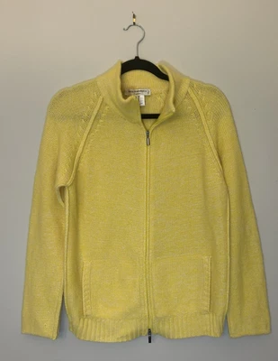 Jersey Maria Di Ripabianca 100 % cachemir para mujer talla 12 cremallera hecho en Italia amarillo Foto 1 de 4