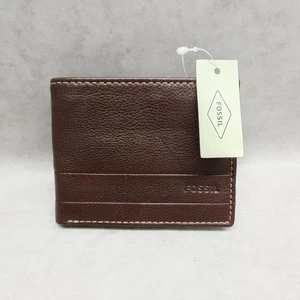 Fossil Dark Brown Lufkin Leather Mens Wallet, Brand New With Tags RRP £49 - Picture 1 of 5