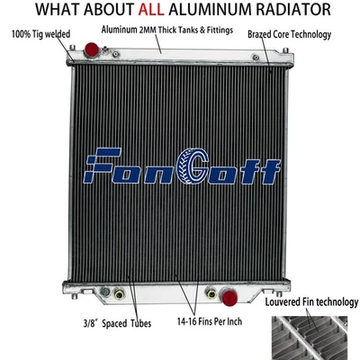 Fit 03-07 Ford F250 F350 F450 Excursion 6.0L Powerstroke 4Rows Aluminum Radiator Foto 1 de 4