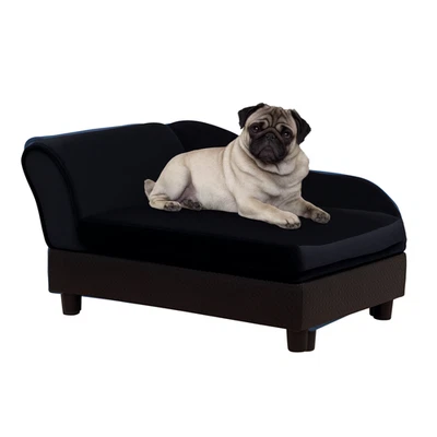 Dog Couch Pet Sofa Bed for Small Dogs Cats with Storage, Cushion, Black - Image 1 of 4