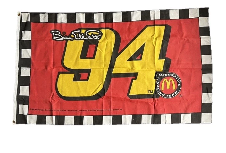 De colección Nascar 1997 McDonald’s Racing Team Bill Elliott #94 35" x 51" bandera Foto 1 de 2