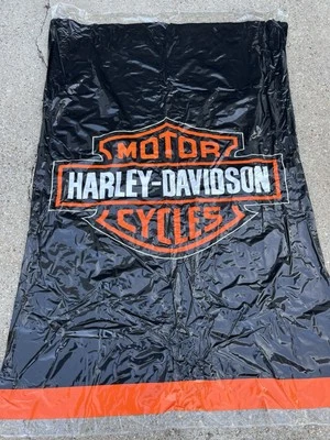 "Cortina de ducha de plástico Harley Davidson negra y naranja 48"" X 68""" Foto 1 de 4