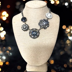 Lia Sophia Antik Gold Kristall & Kunstperlen Statement Halskette LS533 - Bild 1 von 5